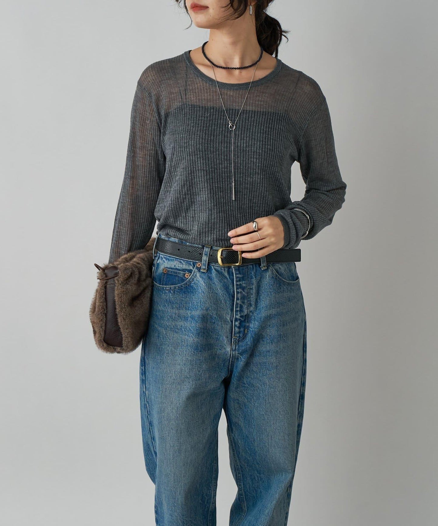 【輕盈感◎】透視U領針織衫