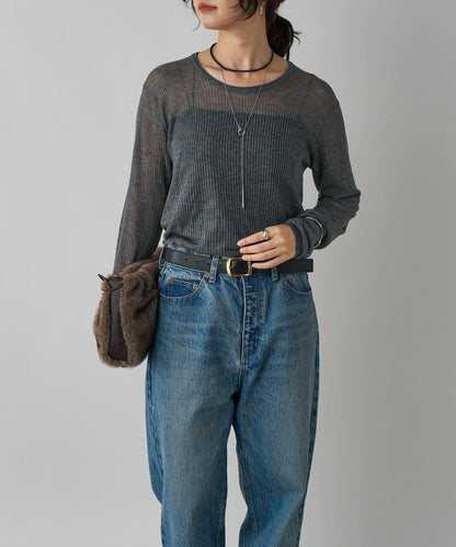 【輕盈感◎】透視U領針織衫