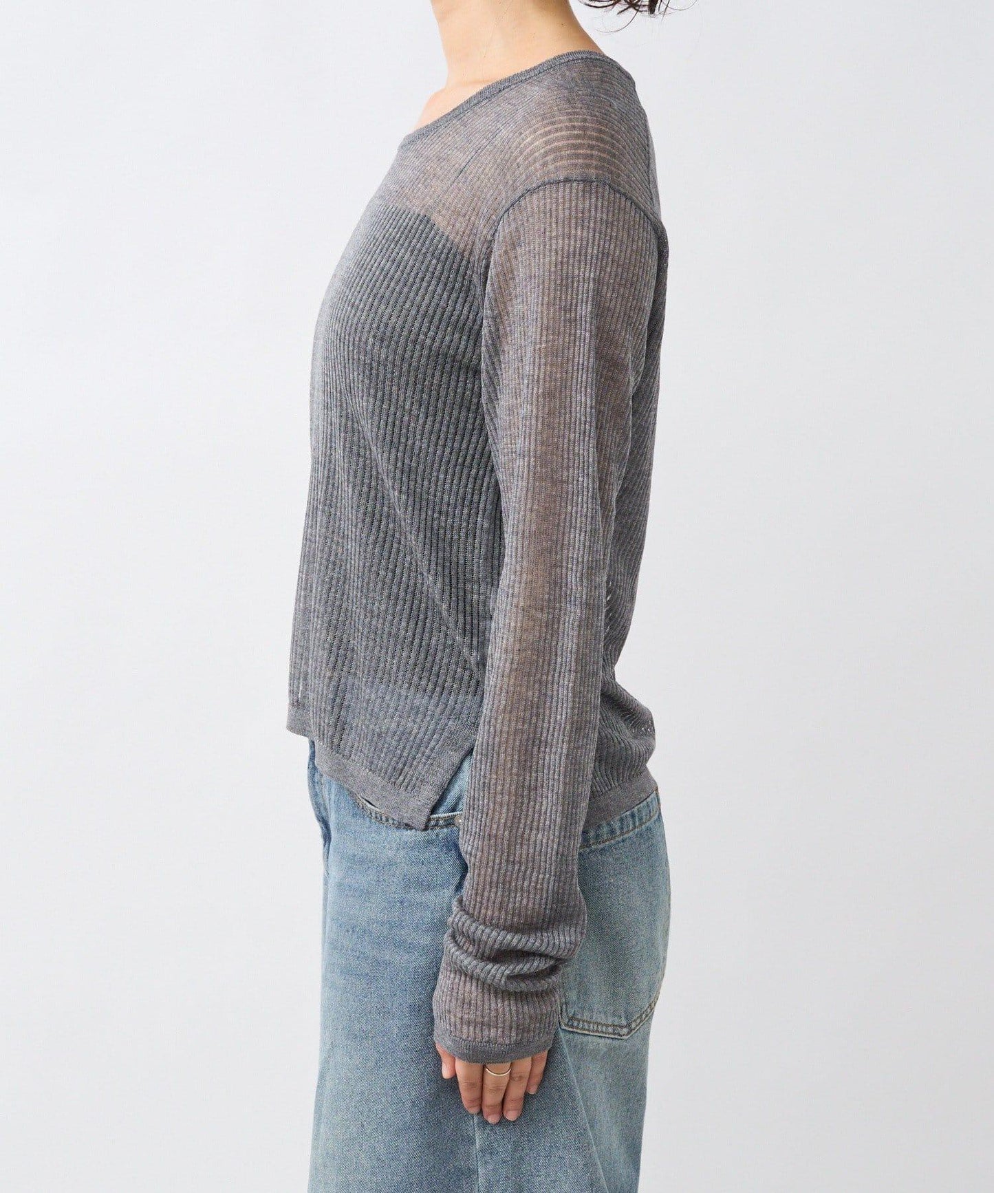 【輕盈感◎】透視U領針織衫