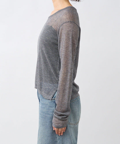 【輕盈感◎】透視U領針織衫