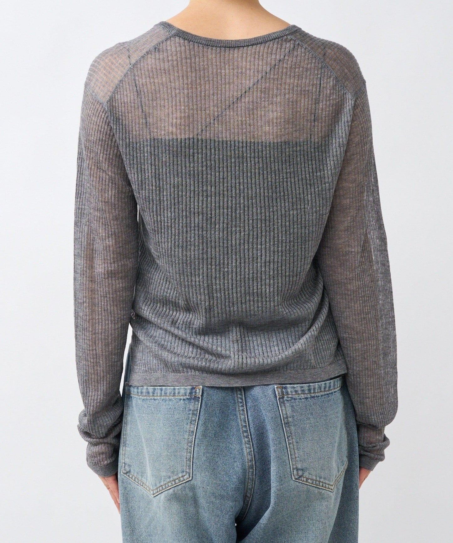 【輕盈感◎】透視U領針織衫