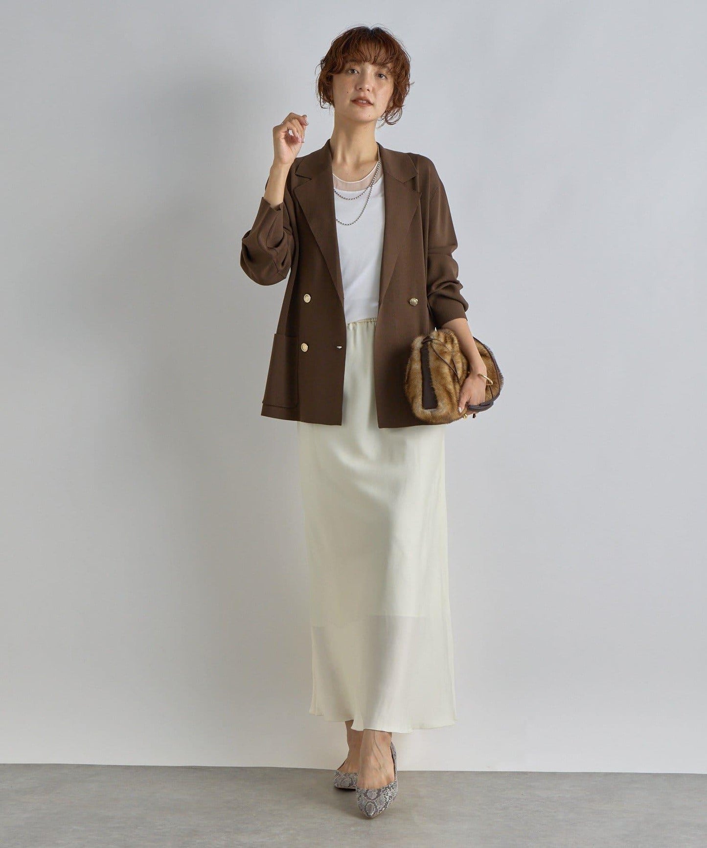 【優雅垂感】醋酸混紡斜裁半身裙