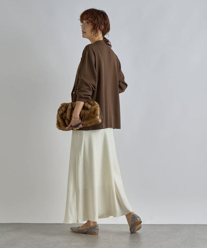 【優雅垂感】醋酸混紡斜裁半身裙