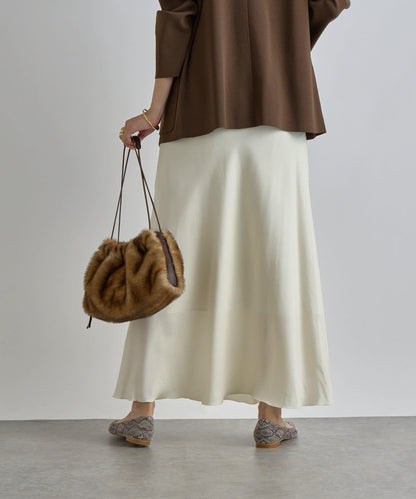 【優雅垂感】醋酸混紡斜裁半身裙