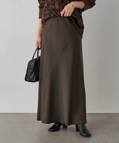 【優雅垂感】醋酸混紡斜裁半身裙