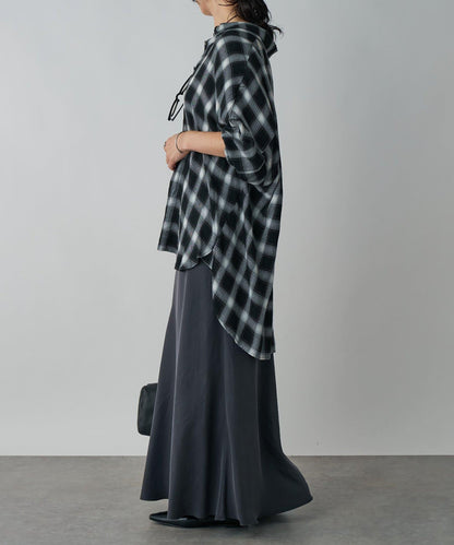 【優雅垂感】醋酸混紡斜裁半身裙