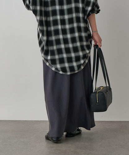 【優雅垂感】醋酸混紡斜裁半身裙