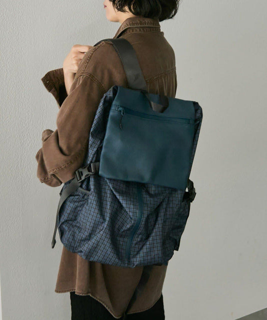 【BURLAPOUTFITTER×ear】1、2晚旅行用/約16升大容量/防潑水/男女通用/皮革拼接輕便雙肩包