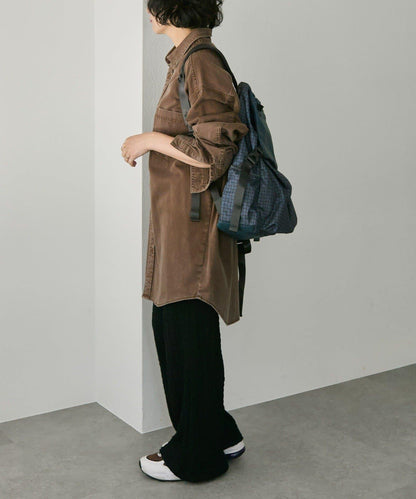 【BURLAPOUTFITTER×ear】1、2晚旅行用/約16升大容量/防潑水/男女通用/皮革拼接輕便雙肩包