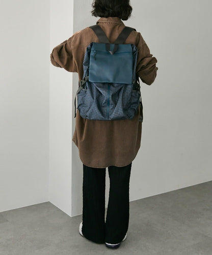 【BURLAPOUTFITTER×ear】1、2晚旅行用/約16升大容量/防潑水/男女通用/皮革拼接輕便雙肩包