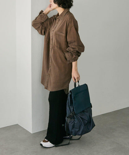 【BURLAPOUTFITTER×ear】1、2晚旅行用/約16升大容量/防潑水/男女通用/皮革拼接輕便雙肩包