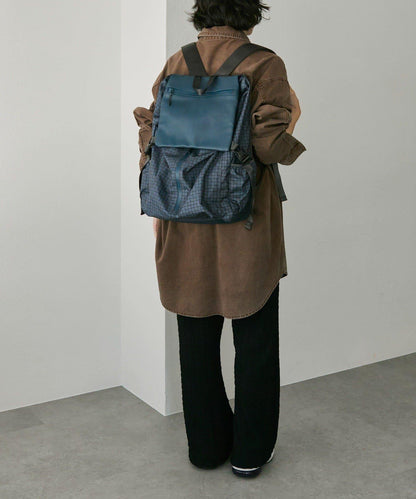 【BURLAPOUTFITTER×ear】1、2晚旅行用/約16升大容量/防潑水/男女通用/皮革拼接輕便雙肩包