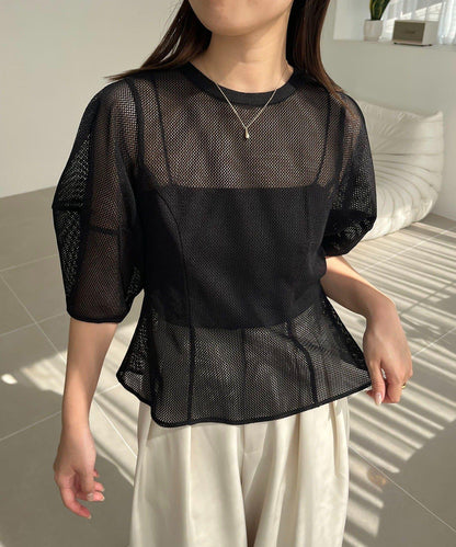 【CAPRICIEUX LE'MAGE】【yao企畫】網紗泡泡袖喇叭上衣