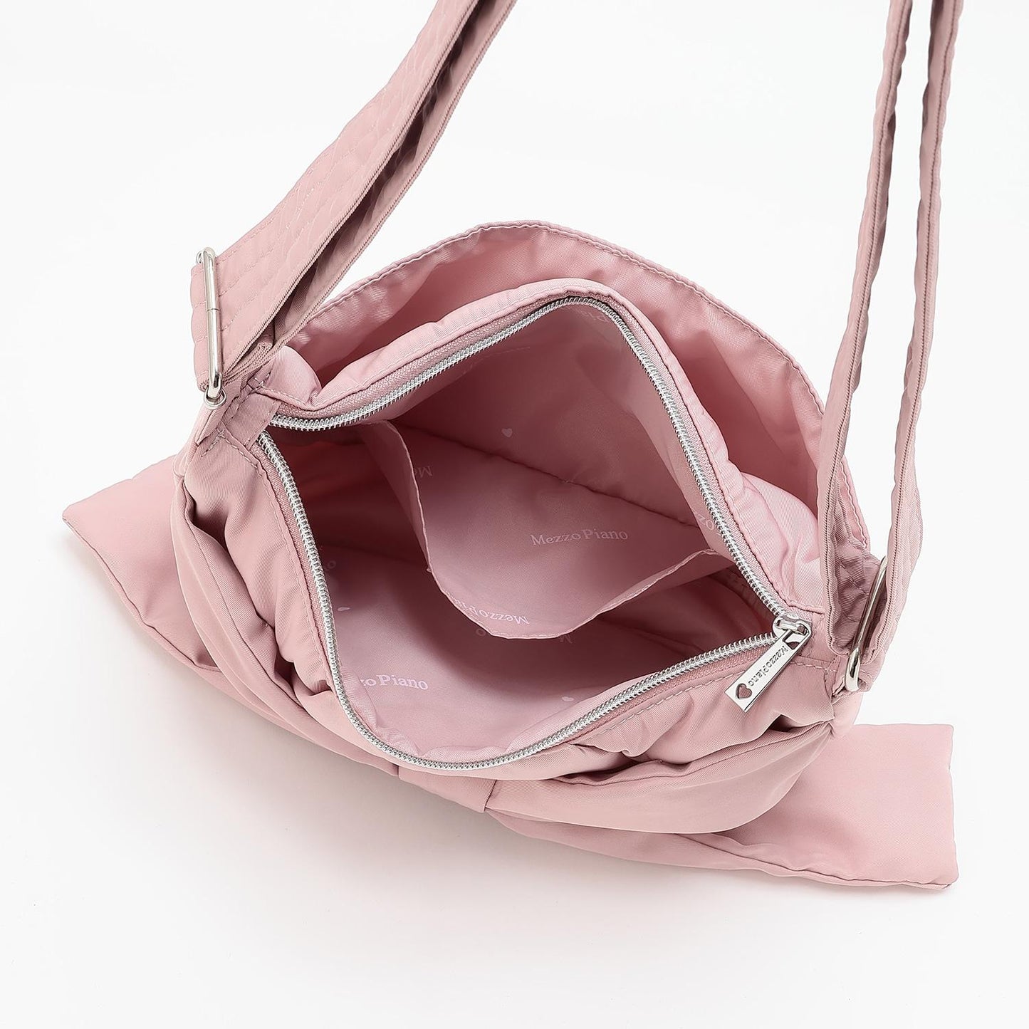 蓬鬆蝴蝶結新月單肩包