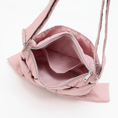 蓬鬆蝴蝶結新月單肩包