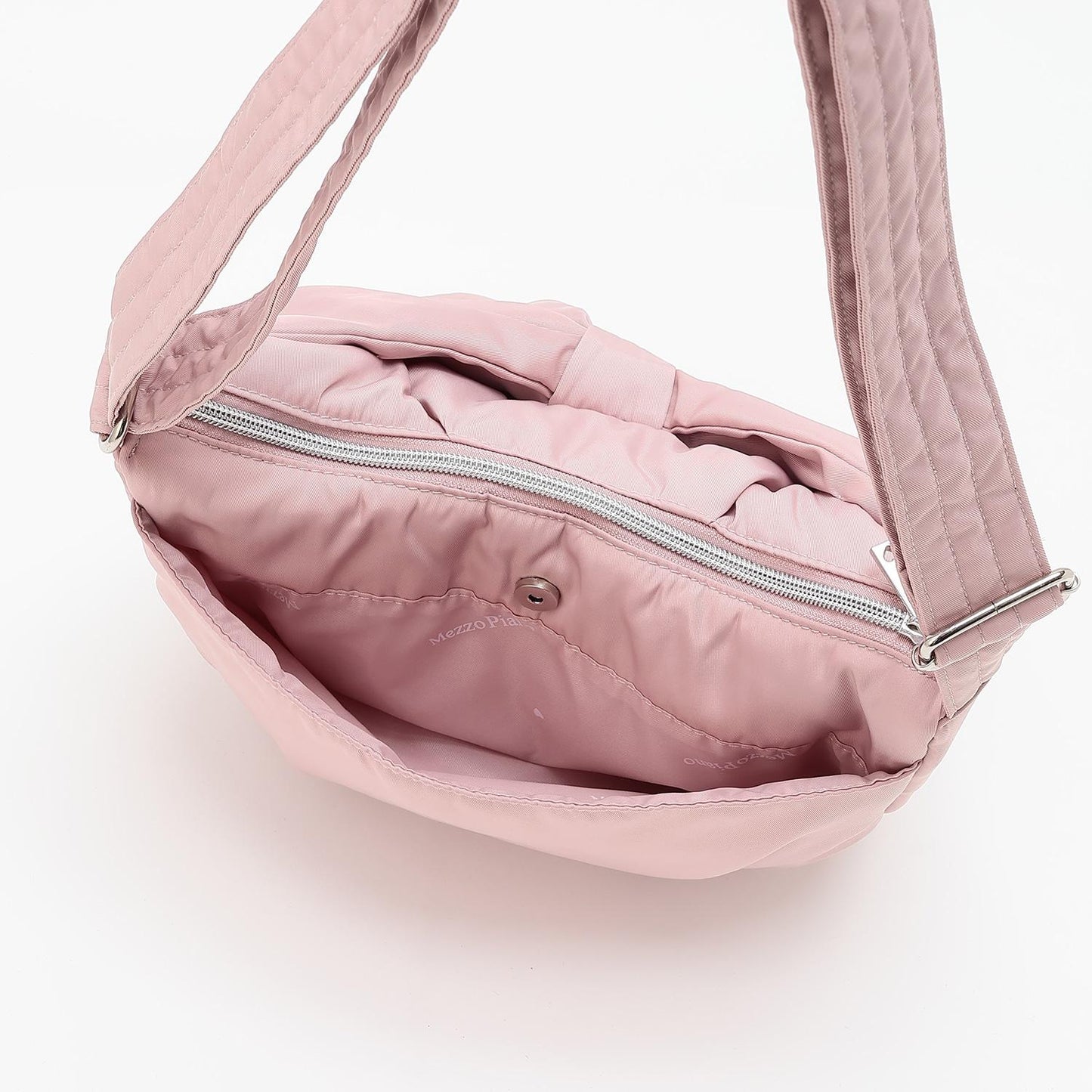 蓬鬆蝴蝶結新月單肩包