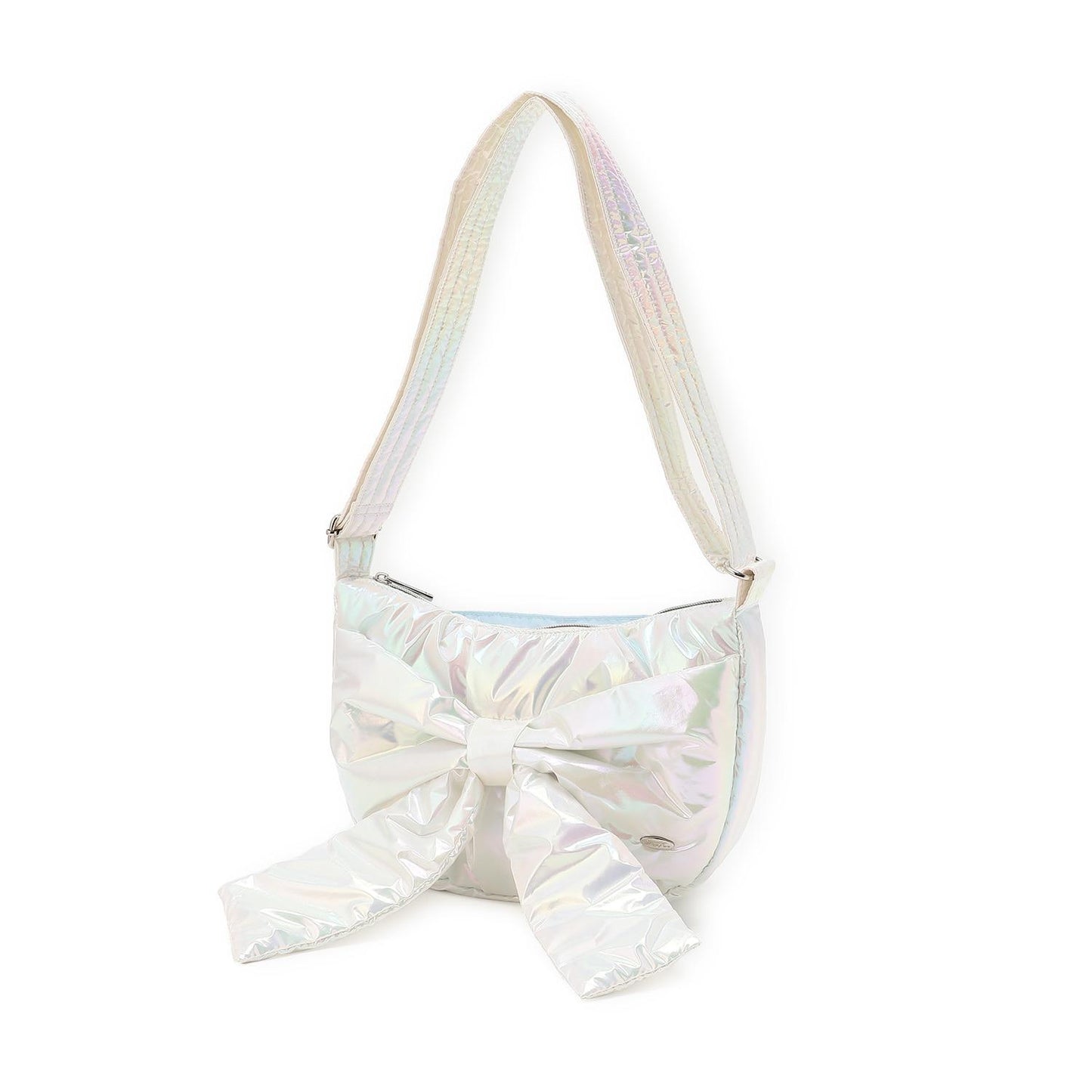 蓬鬆蝴蝶結新月單肩包