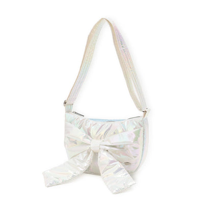 蓬鬆蝴蝶結新月單肩包