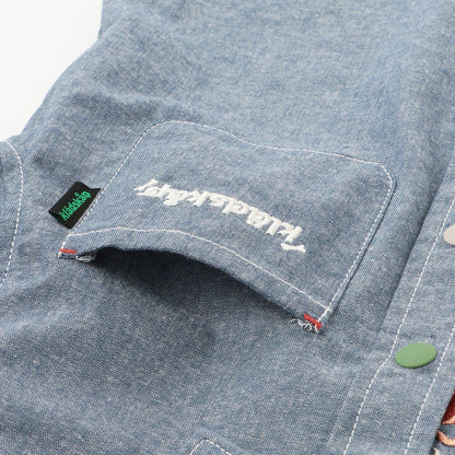 恐龍探頭刺繡長袖襯衫