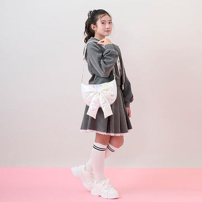 蓬鬆蝴蝶結新月單肩包