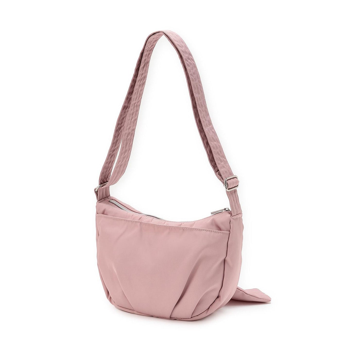 蓬鬆蝴蝶結新月單肩包