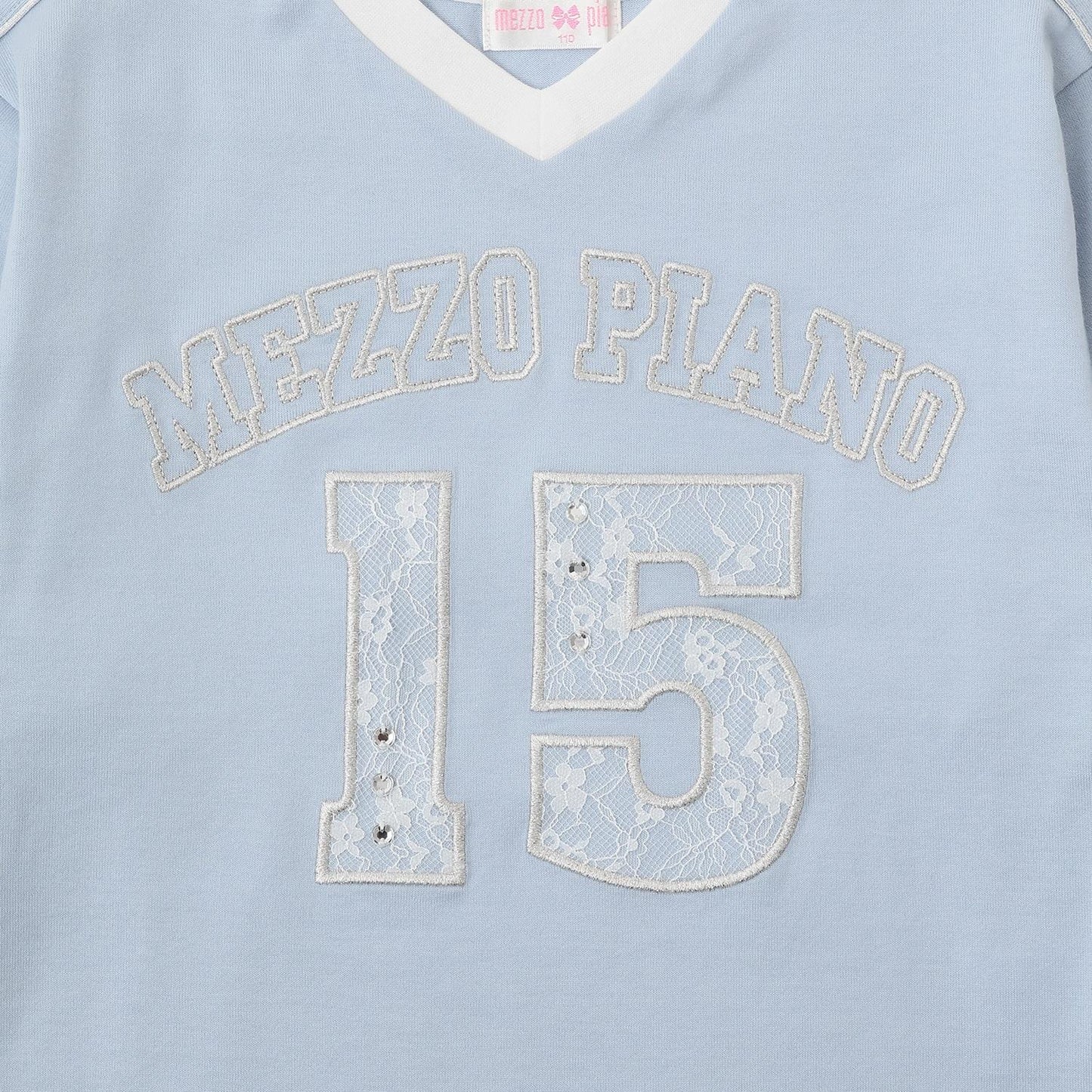 蕾絲數字印花長袖T恤