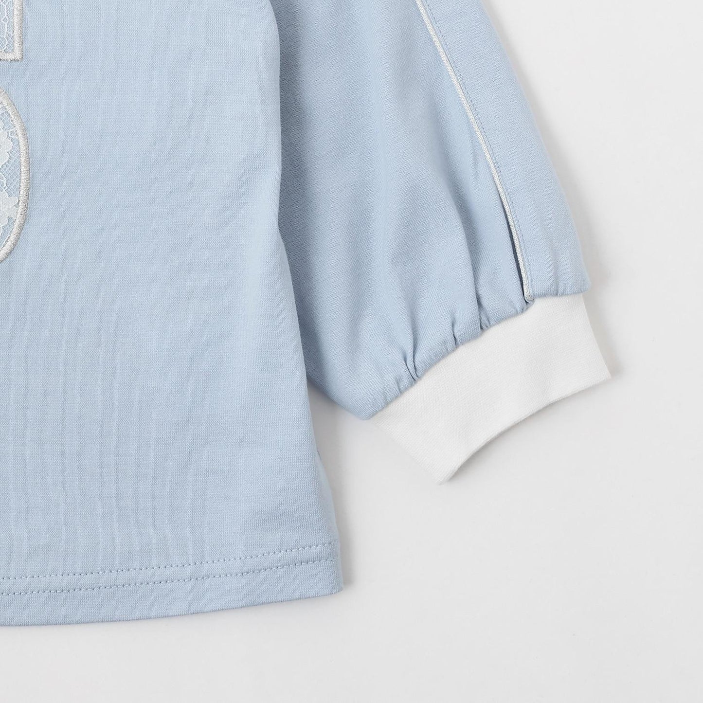 蕾絲數字印花長袖T恤