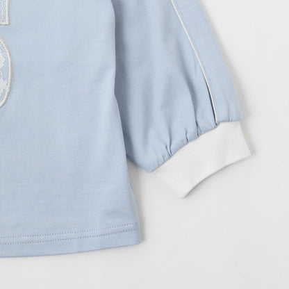 蕾絲數字印花長袖T恤