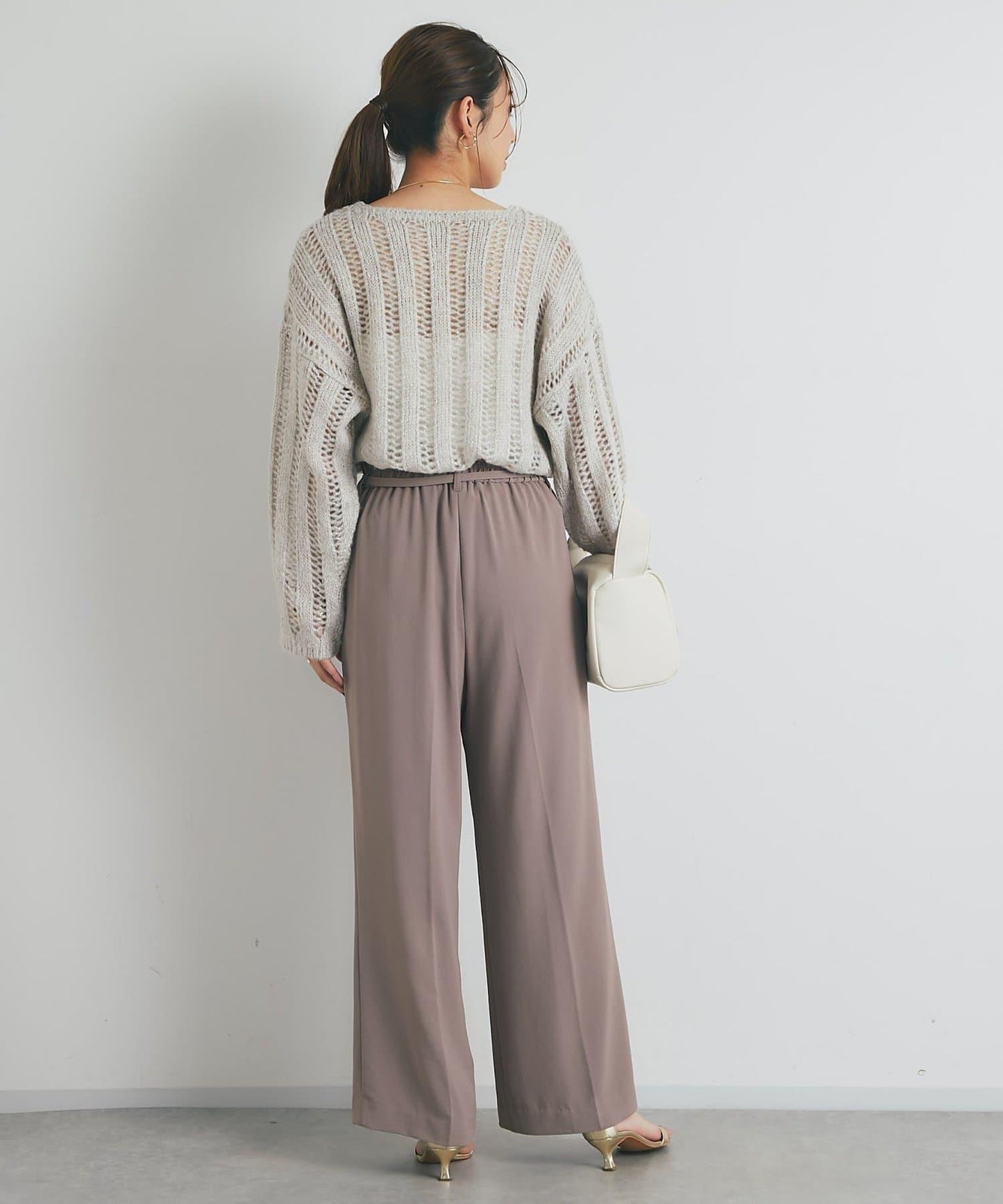 高雅休閒感金銀絲羅紋針織衫