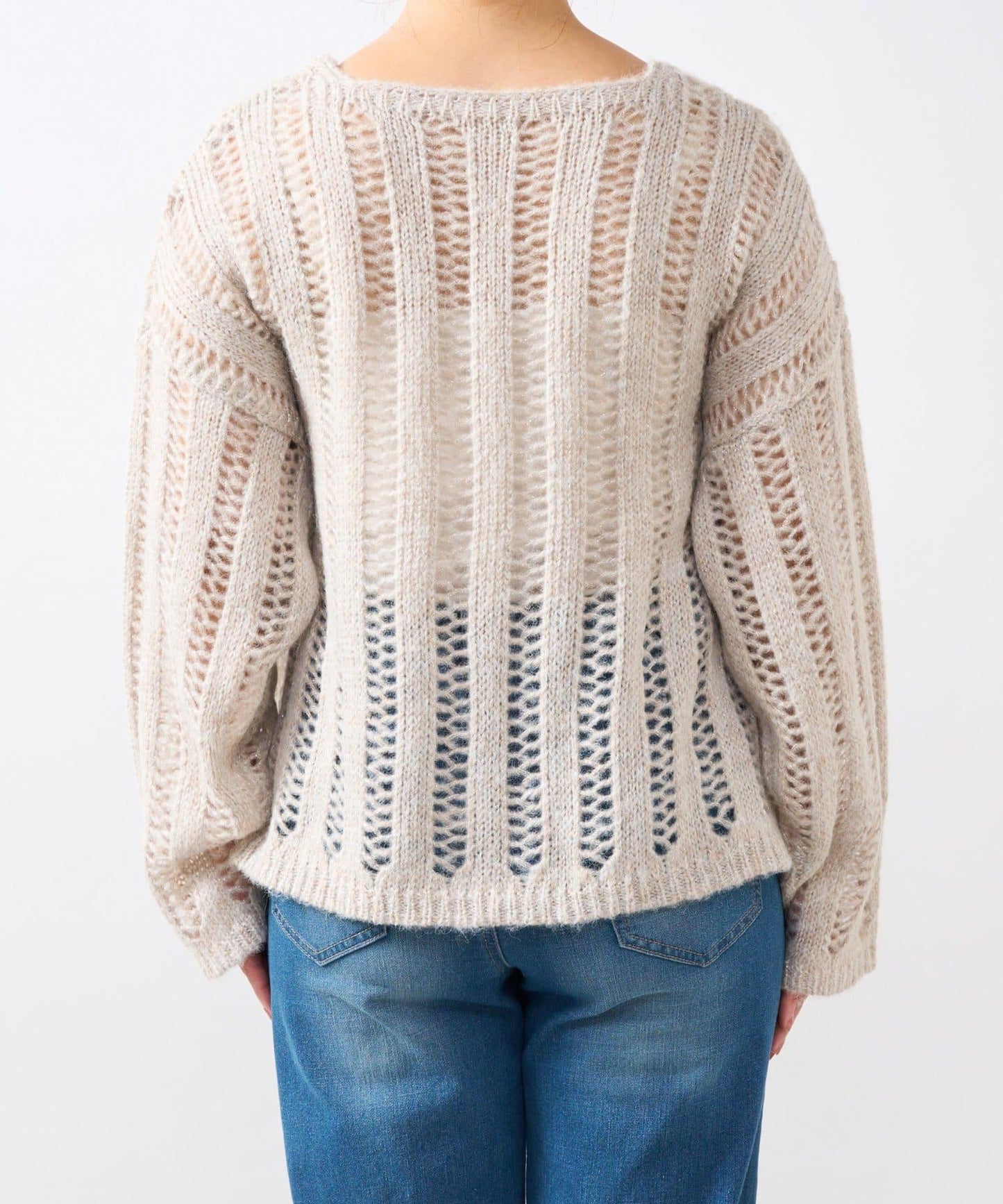 高雅休閒感金銀絲羅紋針織衫