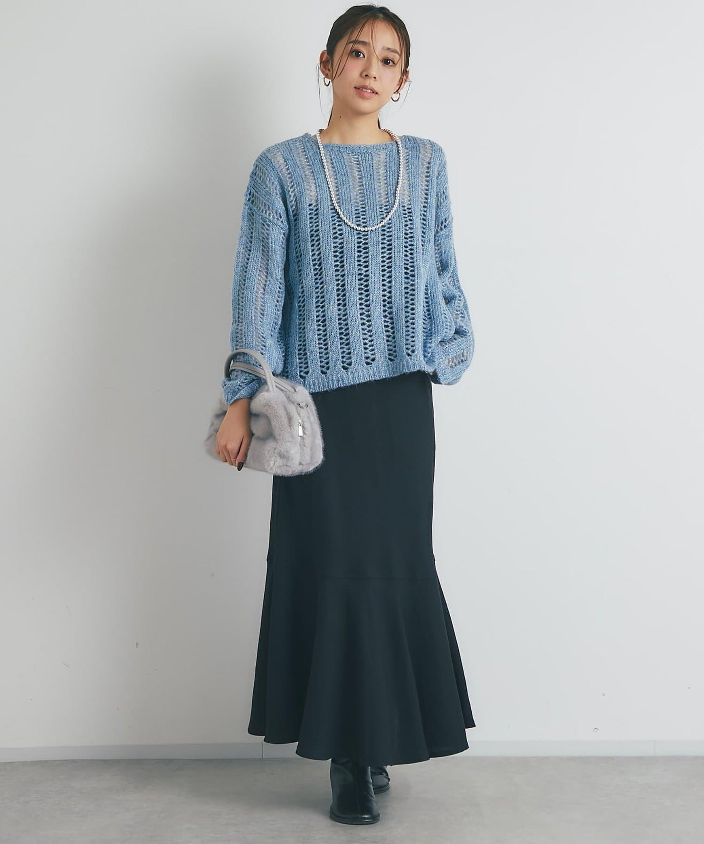 高雅休閒感金銀絲羅紋針織衫