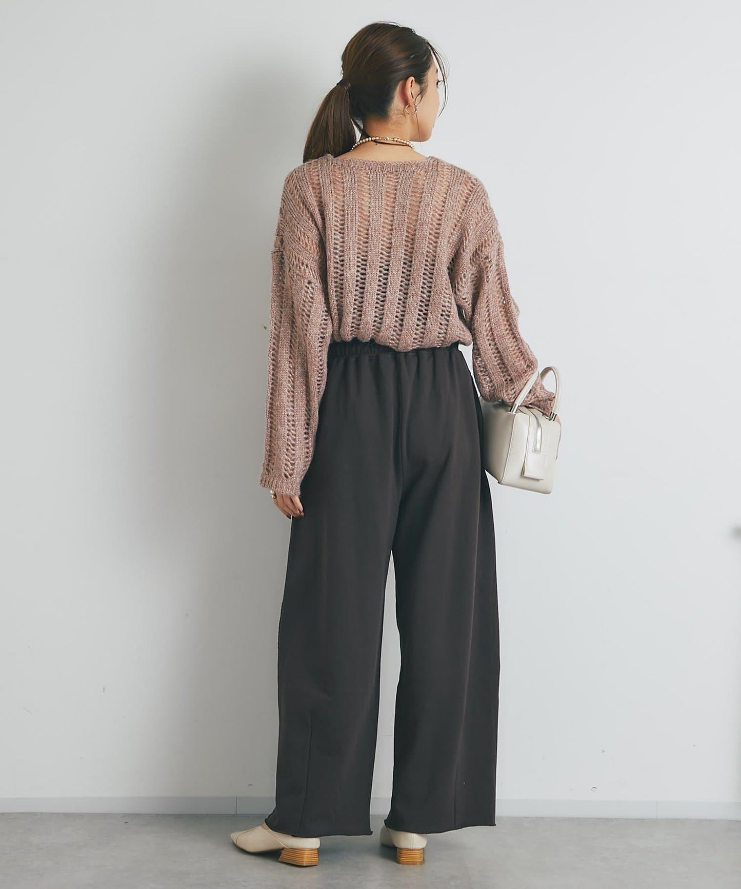 高雅休閒感金銀絲羅紋針織衫