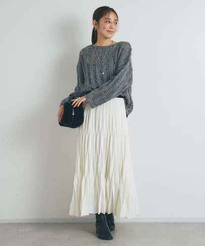 高雅休閒感金銀絲羅紋針織衫