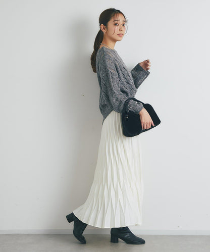 高雅休閒感金銀絲羅紋針織衫