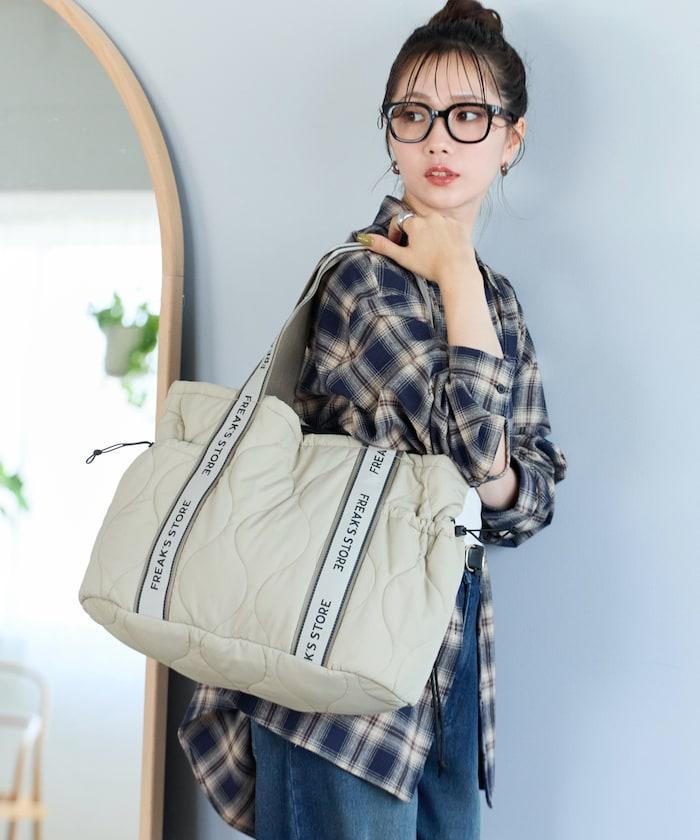 FREAK'S STORE 拼接絎縫抽繩媽咪包