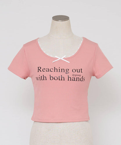 【RMAF】領口蕾絲羅紋T恤