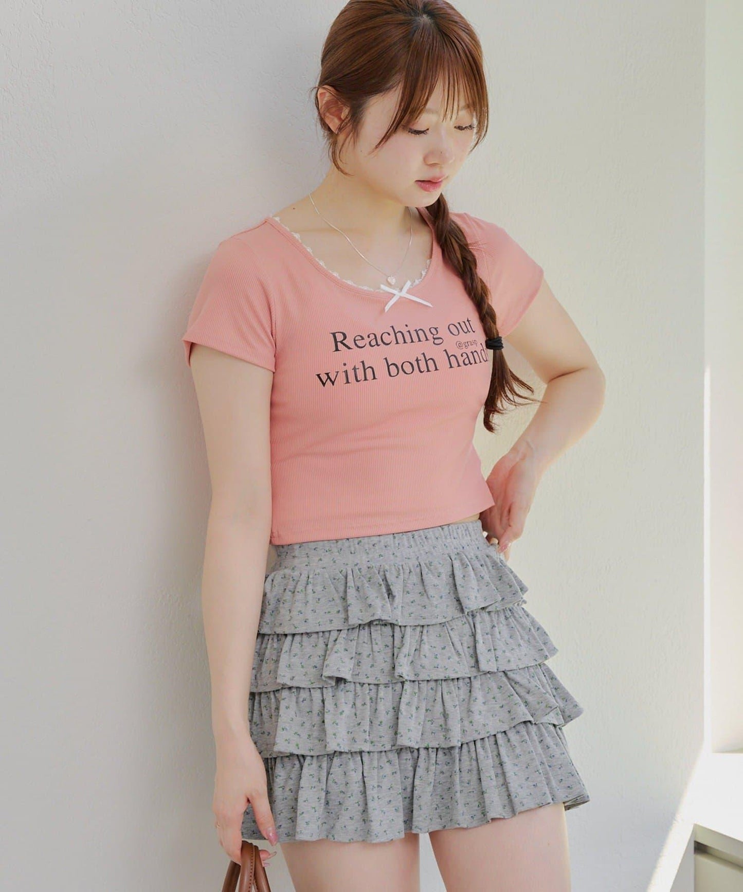 【RMAF】領口蕾絲羅紋T恤