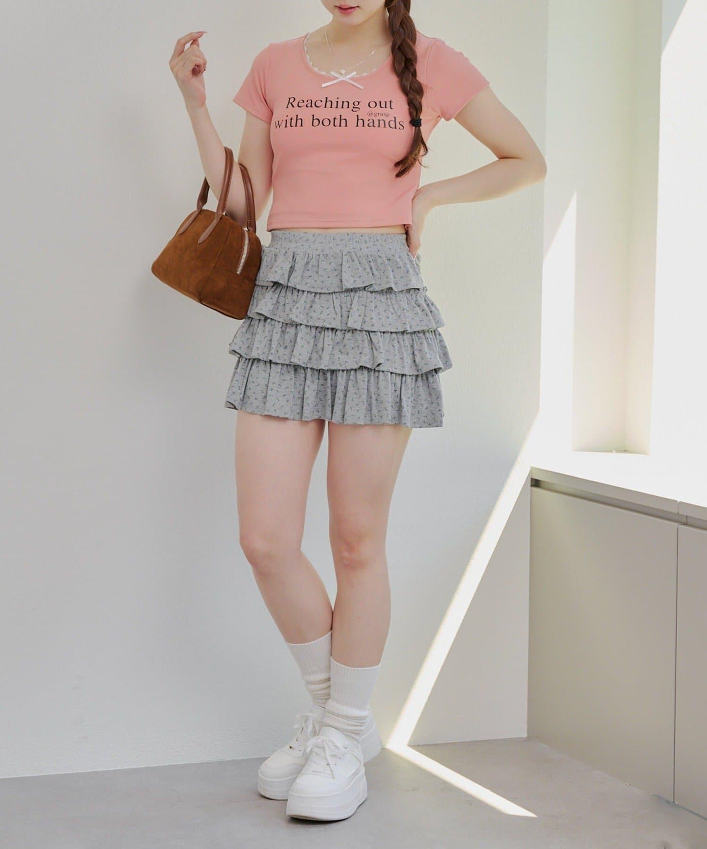 【RMAF】領口蕾絲羅紋T恤