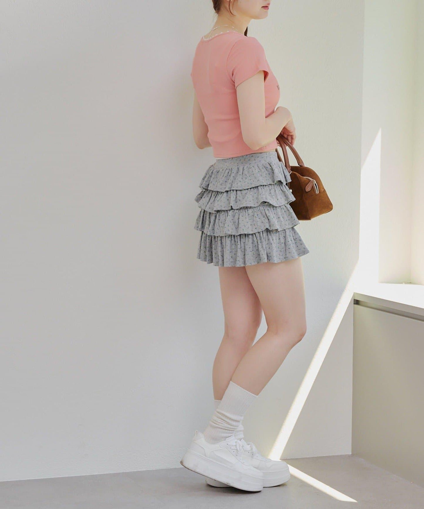 【RMAF】領口蕾絲羅紋T恤