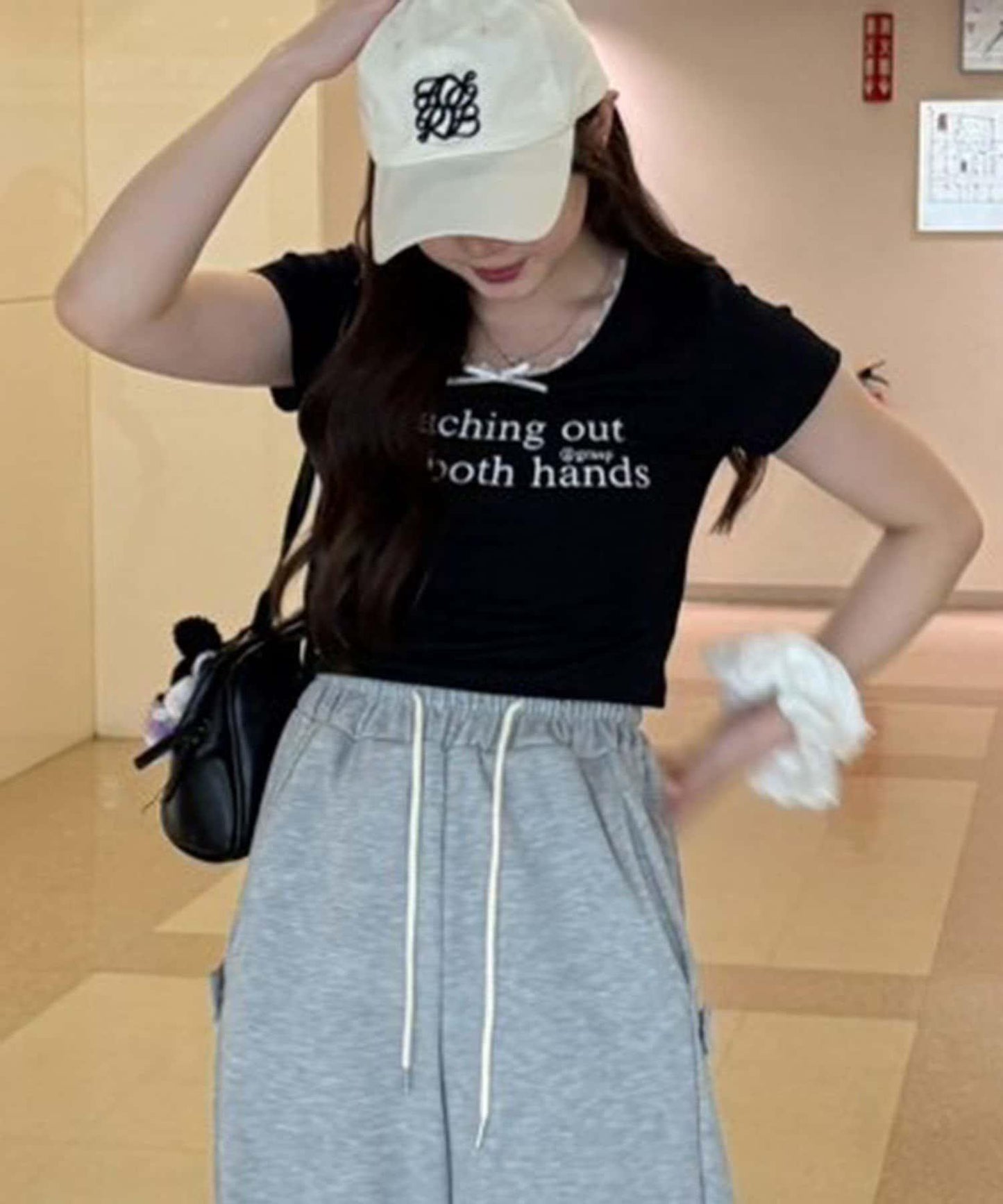 【RMAF】領口蕾絲羅紋T恤