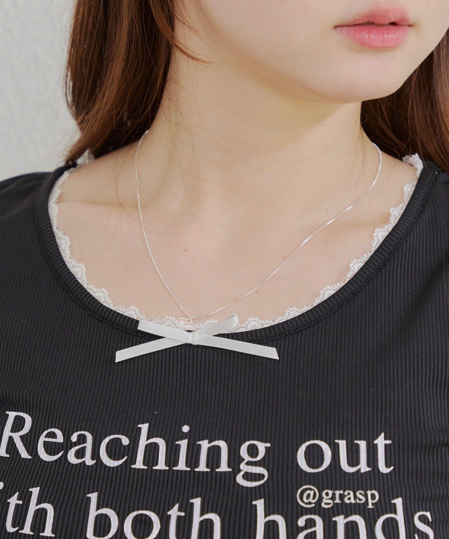 【RMAF】領口蕾絲羅紋T恤