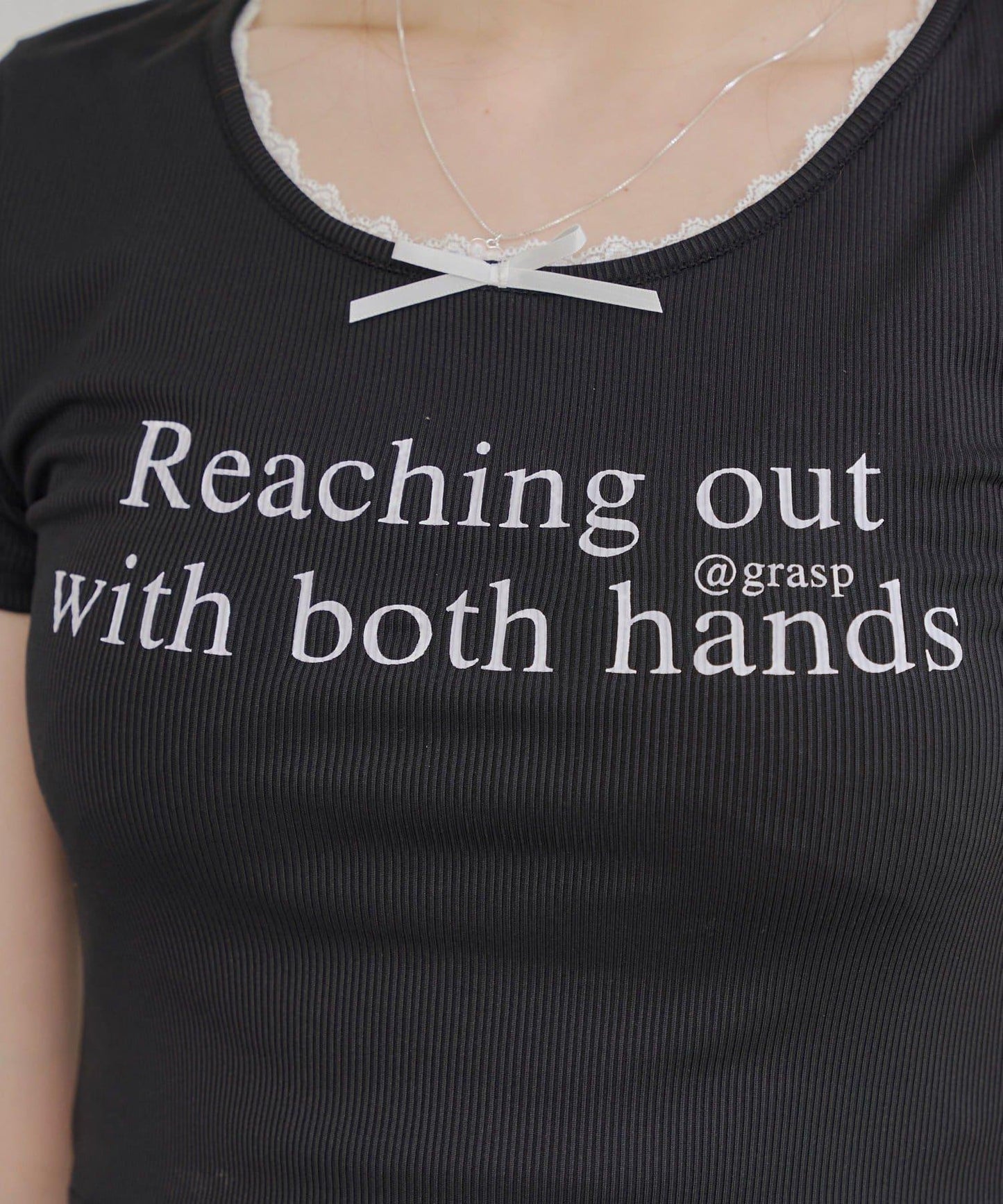 【RMAF】領口蕾絲羅紋T恤