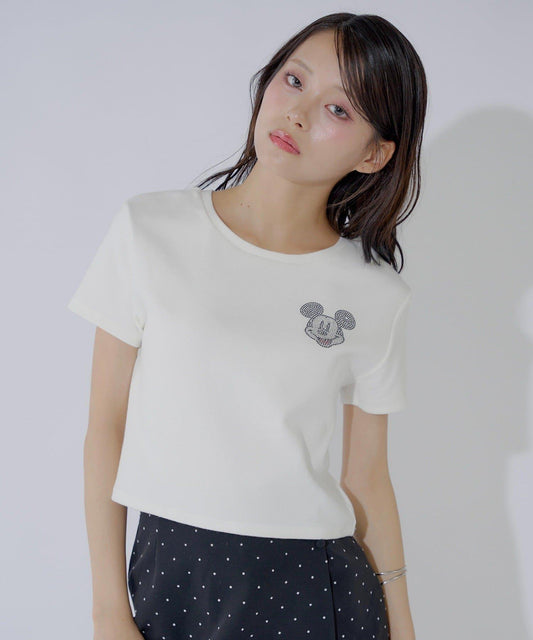 【渋谷109店】米奇水鑽短款T恤