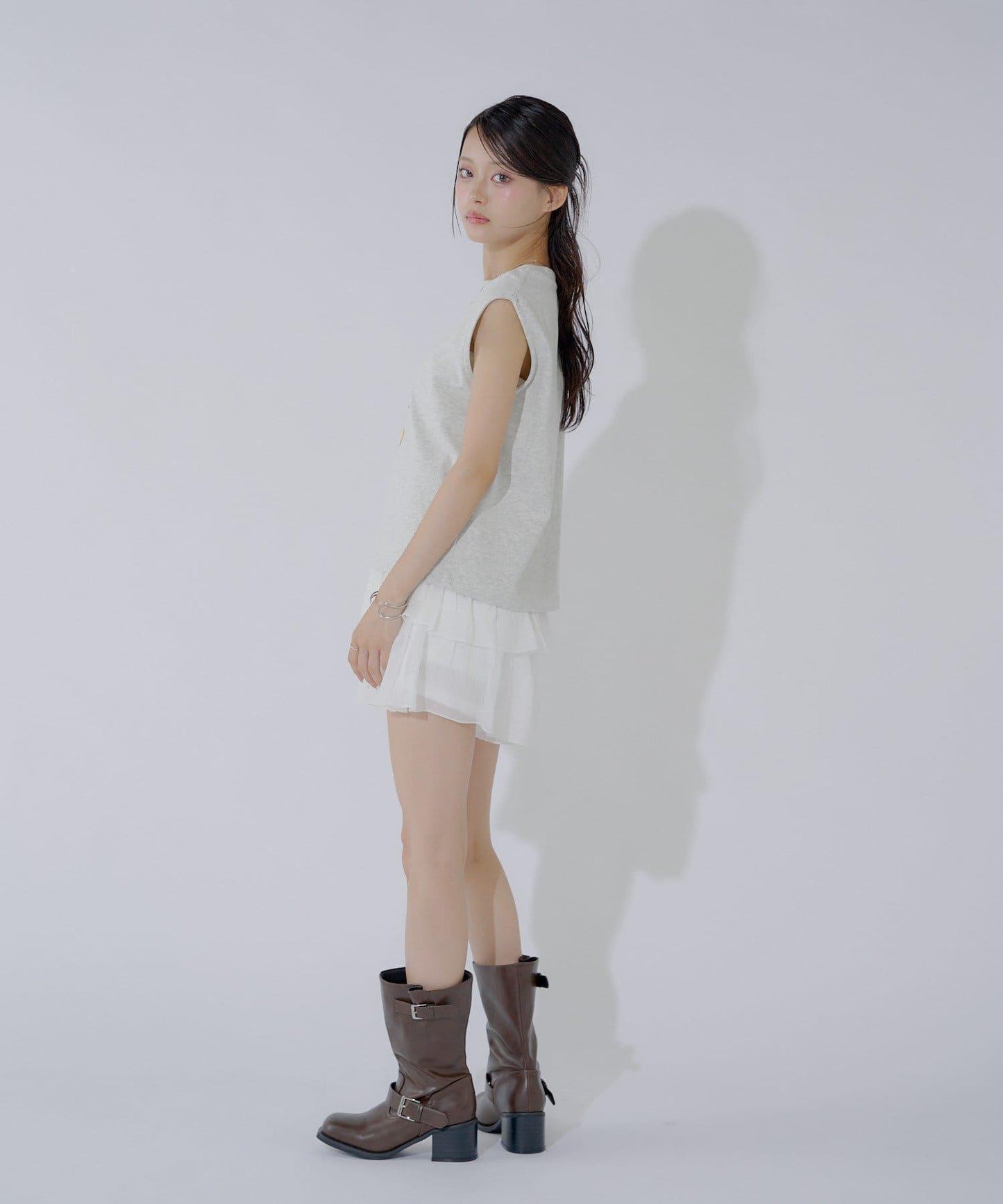 ミッキー圖案無袖法式T恤