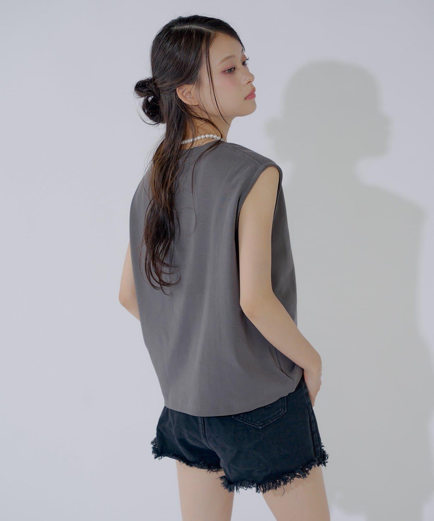 ミッキー圖案無袖法式T恤