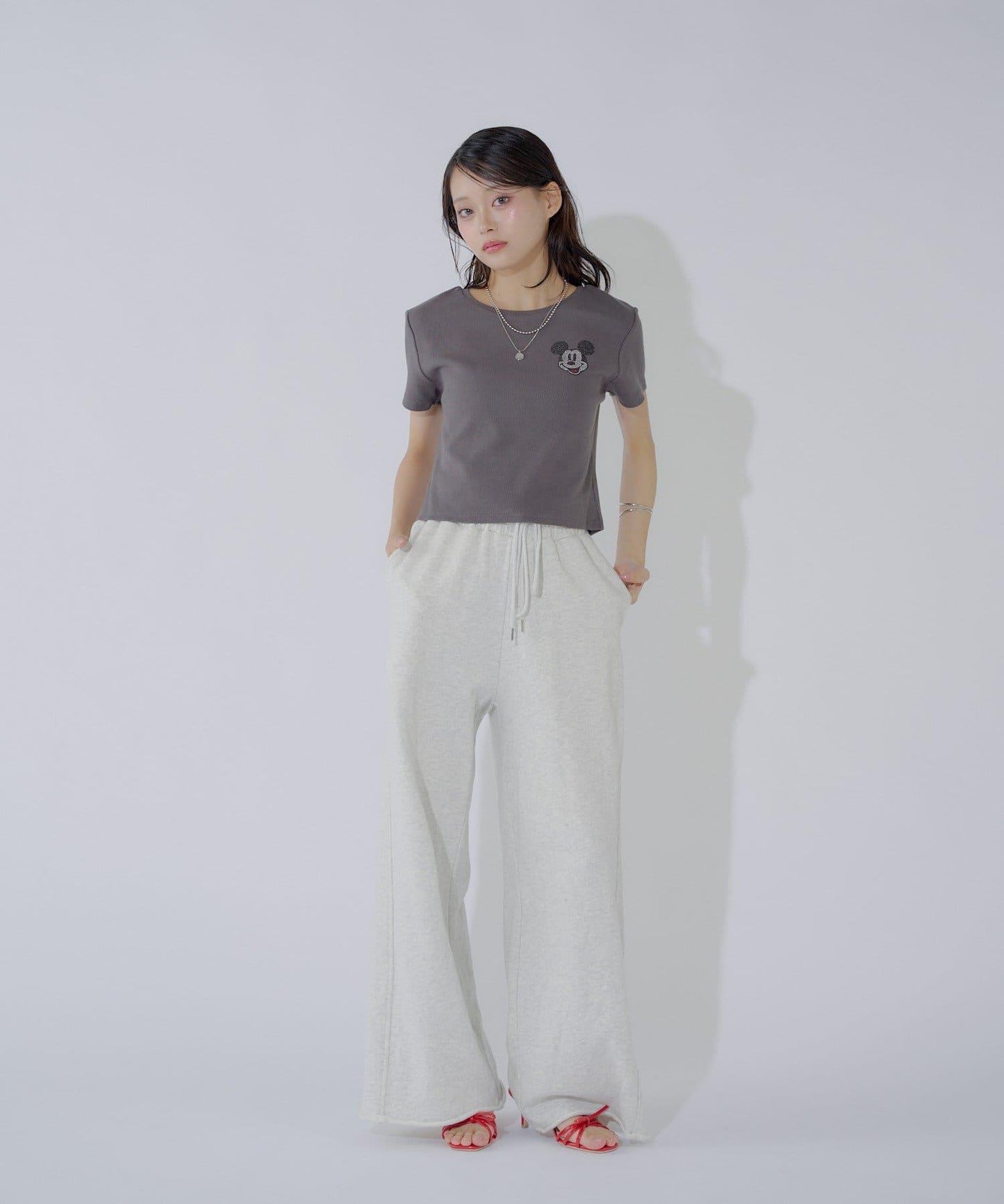 【渋谷109店】米奇水鑽短款T恤