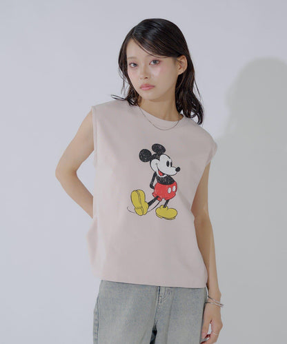 ミッキー圖案無袖法式T恤