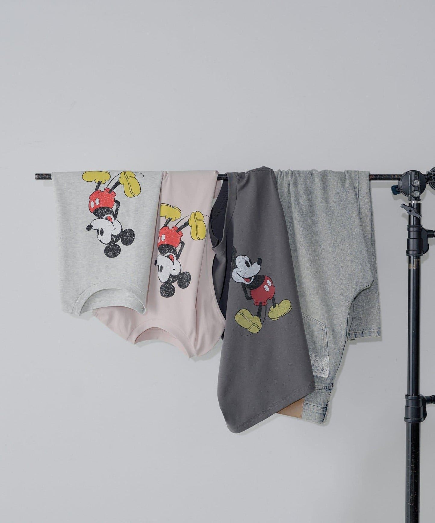 ミッキー圖案無袖法式T恤