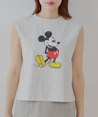 ミッキー圖案無袖法式T恤