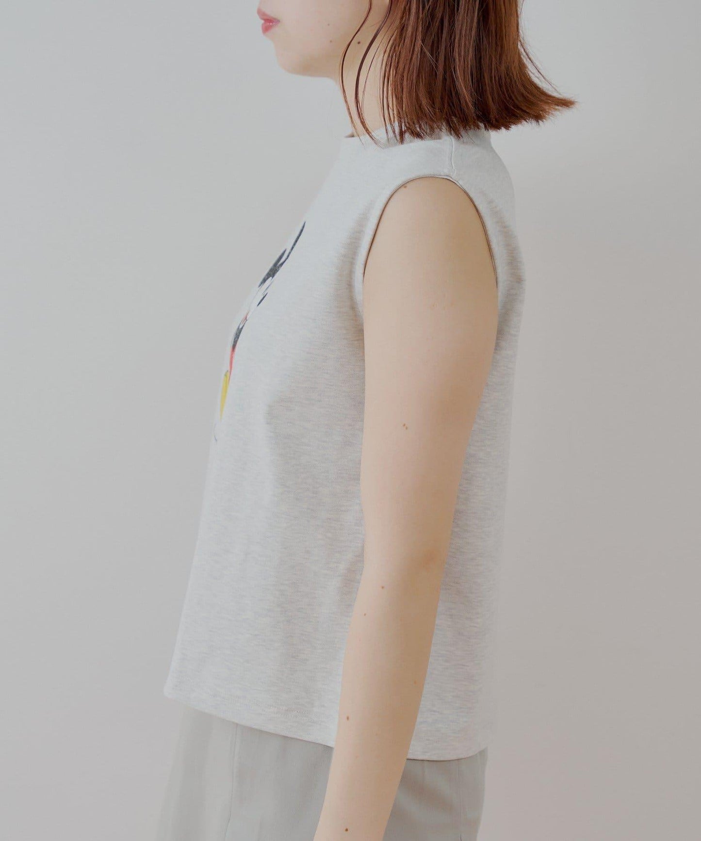 ミッキー圖案無袖法式T恤